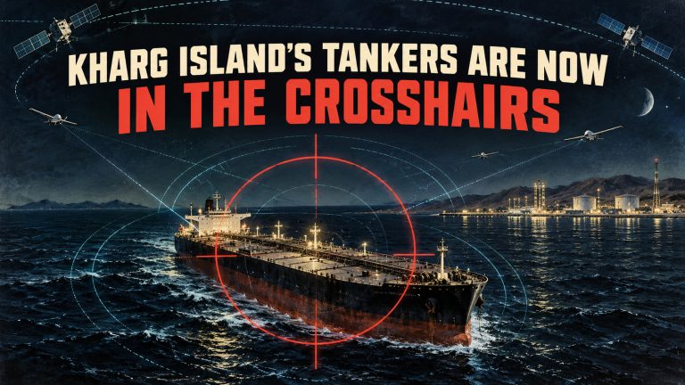 Iranian oil tanker near Kharg Island during escalating conflict in the Persian Gulf